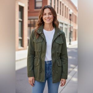 Gap Army Green Utility Jacket Size Petite Medium